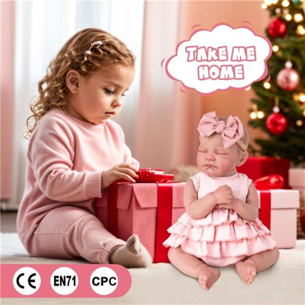 Reborn Baby Dolls Realistic Lifelike 20" Newborn Baby Doll Girls Feeding Kit - Picture 4 of 7